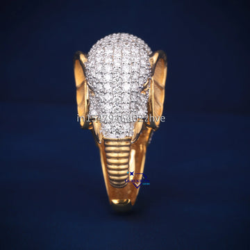 Elephant style hip hop unisex diamond ring - Gurukrupa-Gems
