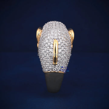 Elephant style hip hop unisex diamond ring - Gurukrupa-Gems