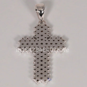 Elevate your faith with our stunning cross pendant crafted in 14kt white gold with flawless lab-grown diamonds