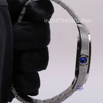 Elevate your style with a striking skeleton design moissanite diamond watch crafted for men