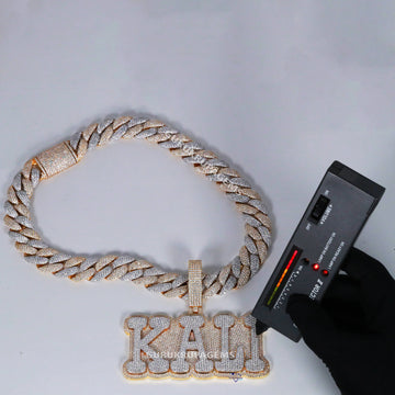 Elevate your style with our 14 kt two tone gold hip hop diamond chain pendant with vvs clarity diamond Gurukrupa-Gems