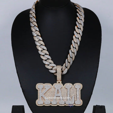 Elevate your style with our 14 kt two tone gold hip hop diamond chain pendant with vvs clarity diamond Gurukrupa-Gems