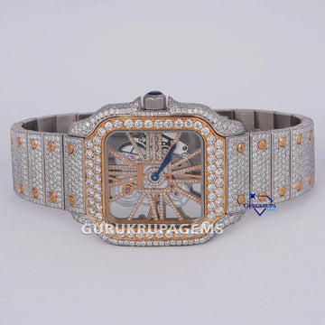 Enhance your look with this stylish roman numerals hip hop wrist watch for men intricated with lab grown diamonds Gurukrupa-Gems
