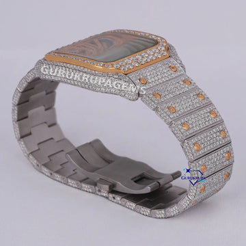 Enhance your look with this stylish roman numerals hip hop wrist watch for men intricated with lab grown diamonds Gurukrupa-Gems