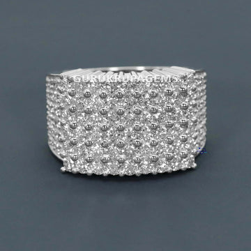 Evaluate our newly designed 14 kt white gold laboratory grown diamond hip hop ring exhibiting VVS clarity. Gurukrupa-Gems
