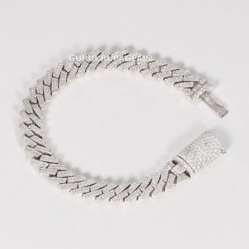 Exclusive 14 kt gold cuban-style diamond bracelet tailored for male artists ideal for any event Gurukrupa-Gems