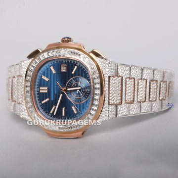 Experience the latest trend with classy watches in stainless steel timepiece with VVS clarity lab-grown diamonds Gurukrupa-Gems