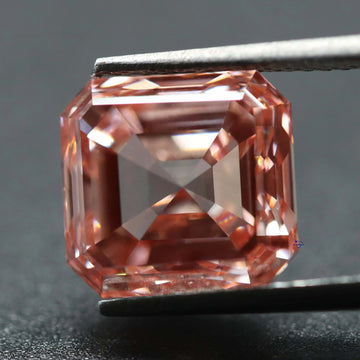 Exquisite Asscher-Cut Loose Diamond, Treated to a Captivating Pink Hue To Be Cherished for Generations to Come-Gurukrupa-Gems