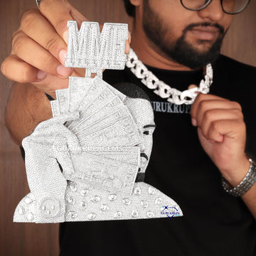 Face Design Pendant With Chain In 14KT White Gold Gurukrupa-Gems