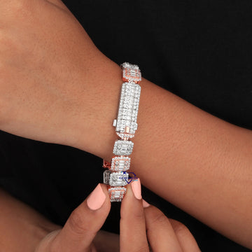 Fancy bracelet for men women two tone hip hop vvs clarity Gurukrupa-Gems