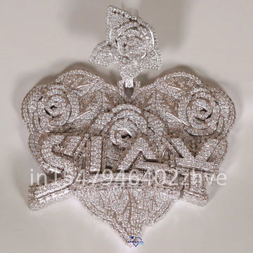 Fashion an irresistible 14kt white gold pendant adorned with a captivating in lab-grown diamonds-Gurukrupa-Gems