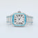 Fashionable sky blue diamond with roman numerals lab grown diamond watch for unisex crafted handmade-Gurukrupa-Gems