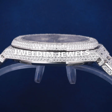 Full Iced Out Customized Two Tone Rose & Silver Diamond Bezel Expensive Luxury Watches for Mens Womens Gurukrupa-Gems