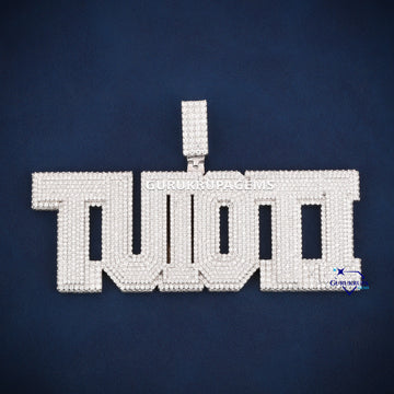 Full white custom letter iced out jewelry pendant Gurukrupa-Gems