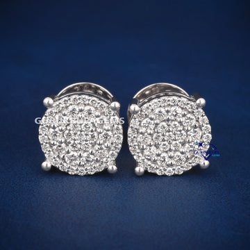 Full white vvs clarity diamond earrings for men Gurukrupa-Gems