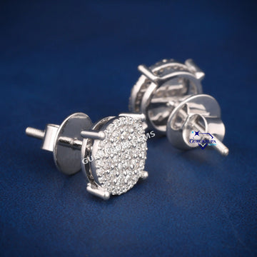 Full white vvs clarity diamond earrings for men Gurukrupa-Gems
