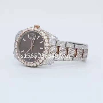Fully Customized hip hop moissanite diamond watch without dial for men with vvs clarity diamond-Gurukrupa-Gems