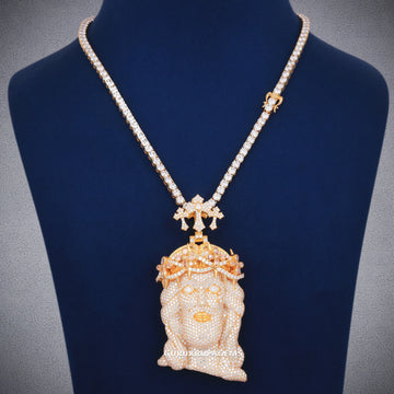 Fully Iced K Letter Name Custom HipHop Chain Pendant VVS Moissanite Diamond Silver & Yellow Gold Plated Initial Letter Pendant Necklace for Men Gurukrupa-Gems