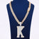 Fully Iced K Letter Name Custom HipHop Chain Pendant VVS Moissanite Diamond Silver & Yellow Gold Plated Initial Letter Pendant Necklace for Men Gurukrupa-Gems
