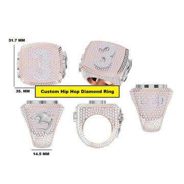Hip hop diamond custom made iced out championship ring Gurukrupa-Gems