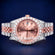 Iced Out Rose Watch for Men with Bold Green Roman Dial and VVS Clarity Diamonds Gurukrupa-Gems