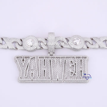 Fully Iced Out VVS Clarity Lab Grown Diamond Chain Pendant For Party Wear Gurukrupa-Gems