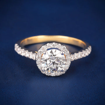 Fully Iced Pear Cut Diamond Ring for Women with Premium White Gold Band Gurukrupa-Gems