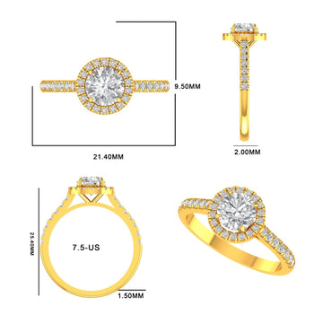 Fully Iced Pear Cut Diamond Ring for Women with Premium White Gold Band Gurukrupa-Gems