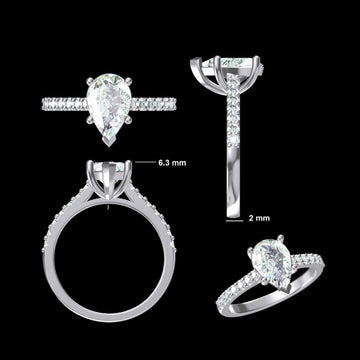 Oval shape diamond engagement passed diamond tester ring Gurukrupa-Gems