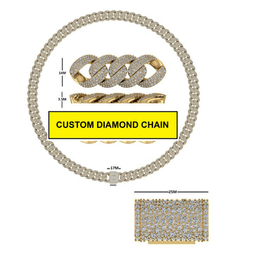 Fully Iced White Gold Miami Cuban Link Chain with Big Diamond Clasp for Men Gurukrupa-Gems