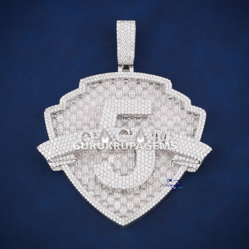 Fully baguette made hip hop diamond pendants custom logo engraved Gurukrupa-Gems