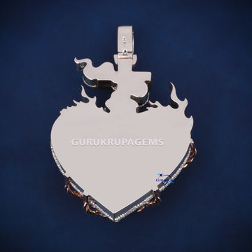 Fully customized hiphop heart shape diamond gold pendant necklace - Gurukrupa-Gems