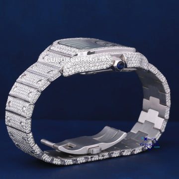 Fully iced custom arabic dial hip hop rappers style diamond iced out mens watch Gurukrupa-Gems