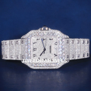 Fully iced out diamond arabic numerals passed tester rappers jewelry collection Gurukrupa-Gems