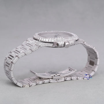 Fully iced out pass diamond tester branded diamond watch vvs clarity for men Gurukrupa-Gems