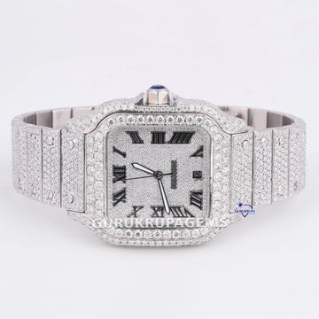 Fully white roman dials branded hiphop iced out watch for men Gurukrupa-Gems