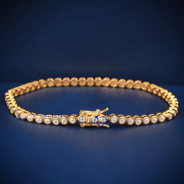 Fully yellow bezel set 5 mm diamond tennis bracelet Gurukrupa-Gems