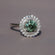 Green treated 14 kt lab grown solitaire diamond ring for women with VVS clarity diamonds Gurukrupa-Gems
