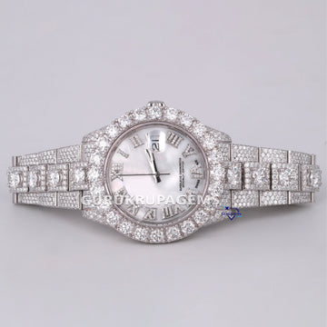 High quality hip hop Moissanite diamond watch made in stainless steel for vvs clarity Gurukrupa-Gems