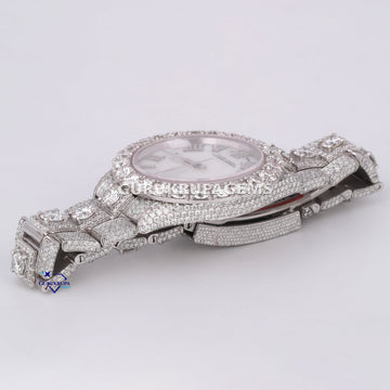 High quality hip hop Moissanite diamond watch made in stainless steel for vvs clarity Gurukrupa-Gems