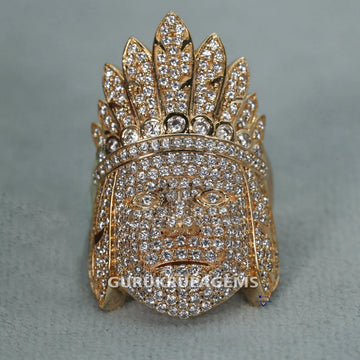 Hip Hop 14KT Yellow Gold Expensive Hip Hop Diamond Ring For Party Wear Luxury Diamond Ring - Gurukrupa-Gems