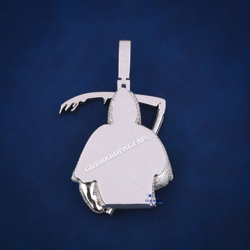 Hip Hop 14kt white gold lab grown diamond pendant crafted in vvs clarity Gurukrupa-Gems