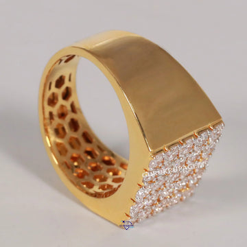 Hip Hop Custom Made Diamond Ring For Hip Hop Lover Men's Diamond Ring Round Cut Lab Diamond Ring Gurukrupa-Gems