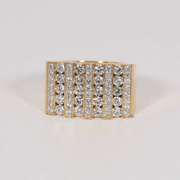 Hip Hop Custom Made Diamond Ring For mens crafted in 14 kt white gold with enhanced vvs clarity