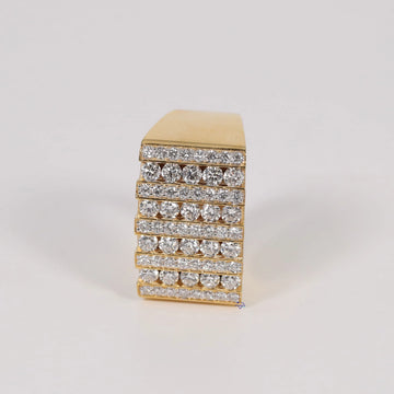 Hip Hop Custom Made Diamond Ring For mens crafted in 14 kt white gold with enhanced vvs clarity