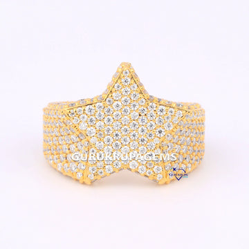 Hip Hop Diamond Ring Round Cut luxury mens women hip hop culture fashion accessory Gurukrupa-Gems