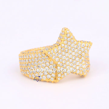 Hip Hop Diamond Ring Round Cut luxury mens women hip hop culture fashion accessory Gurukrupa-Gems