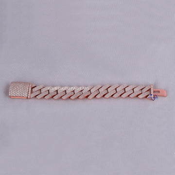 Hip Hop classic unisex diamond bracelet boasting vvs clarity in 14 kt rose gold with lab grown diamonds Gurukrupa-Gems