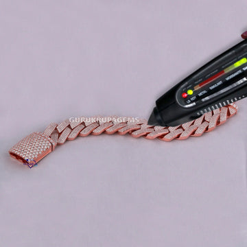 Hip Hop classic unisex diamond bracelet boasting vvs clarity in 14 kt rose gold with lab grown diamonds Gurukrupa-Gems