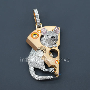 Hip Hop customized 14 kt gold lab grown diamond pendant for men and women accessory-Gurukrupa-Gems
